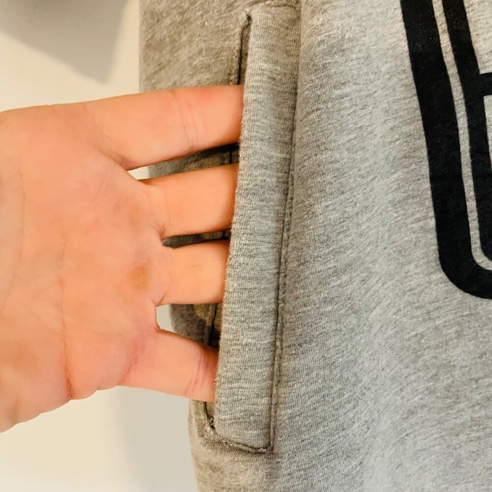 Cainz Goonz Grey Short-Sleeve Hoodie Sweatshirt unisex XS with stretch - Picture 5 of 9